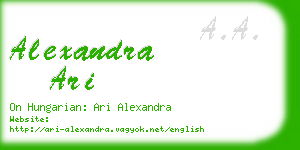 alexandra ari business card